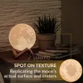 Auoyo 3D Moon Lamp Light Rechargeable 8/15cm Moon Night Light with Stand-Touch Switch - 7 Color - Moon Table Lamp. 