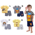 Yfashion 2Pcs Unisex Baby Short Sleeved ops+Shorts Cartoon Pattern Clothes ldren e Wear. 