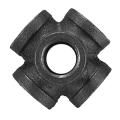 Black Tools DIY Malleable Iron 6 Way Pipe Connector Iron Pipe Fitting 1/2 Inch. 