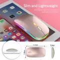 LED Wireless Mouse compatible Slim Rechargeable Silent Mice RGB Ergonomic Gaming mouse for Computer Laptop PC 2.4GHz. 