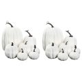 Halloween White Artificial Pumpkin Decoration Foam Pumpkin Desktop Core Thanksgiving Halloween Decoration 14 Pieces. 