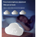 Alarm Clock Cloud Clock Bedside Snooze Small Alarm Clock Student Calendar Luminous LED Voice Digital USB Home Clock A. 