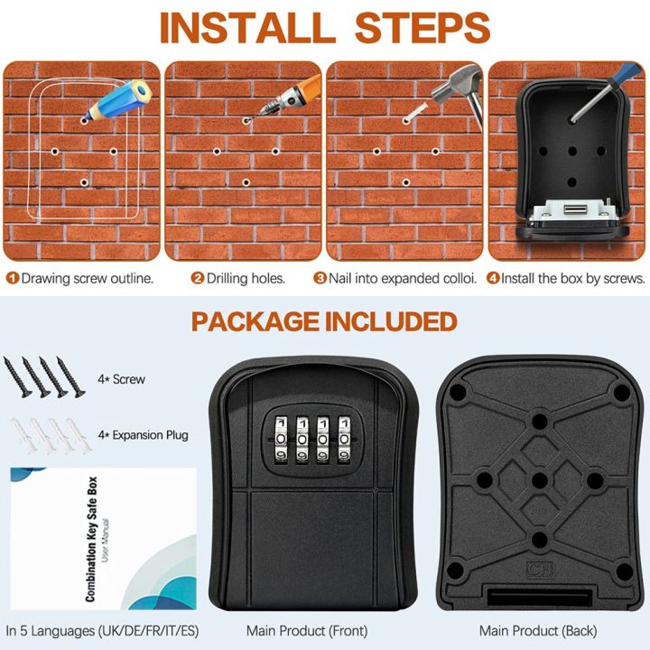 Key%20Box%20Wall%20Mounted%20Mini%20Key%20Safe%20Outdoor%20Key%20Box%20with%20Resettable%204-Digit%20Numeric%20Code%20Waterproof%20Key%20Box%20(Black)%20-%20Image%207