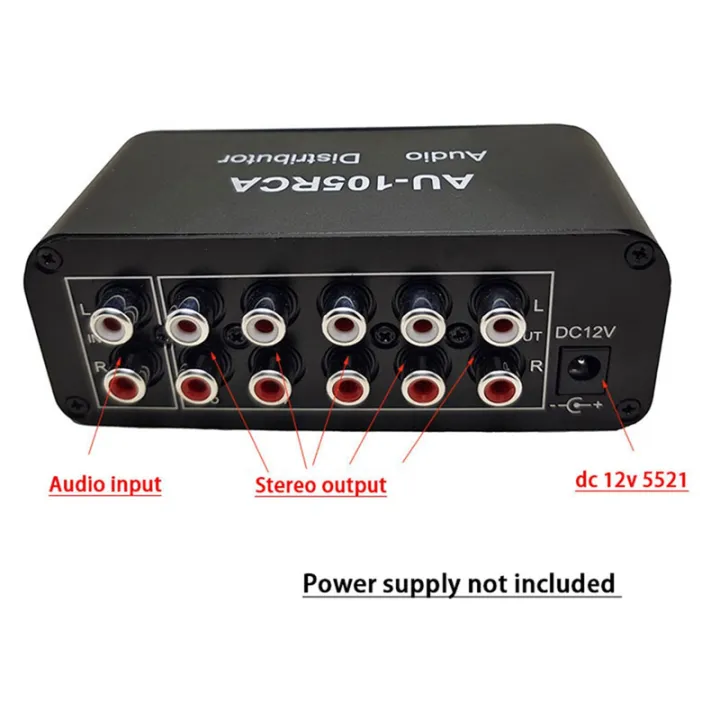1-IN-5-OUT HiFi Stereo Audio Splitter / Selector Tone Controller Audio ...