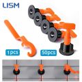 51pcs Tile Leveling System Tool Kit Reusable Level Wedges Alignment Spacers for Leveler Locator Spacers Plier T-lock Floor Tool. 