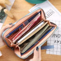 Zipper closure Long purse Stylish Women's Colorful stitching Handbag Large capacity Coin purse for Daily use Party Shopping Travel Gift for her. 