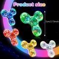 Hand Top Spinners Crystal Luminous LED light Fidget Spinner Glow in Dark EDC Stress Relief Toys Kinetic Relief Gyroscope for. 