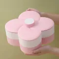 Candy and Nut Container, 6-Compartment Petal-Shaped Plastic Food Storage Lunch Double-Layer Storage Box with Lid. 