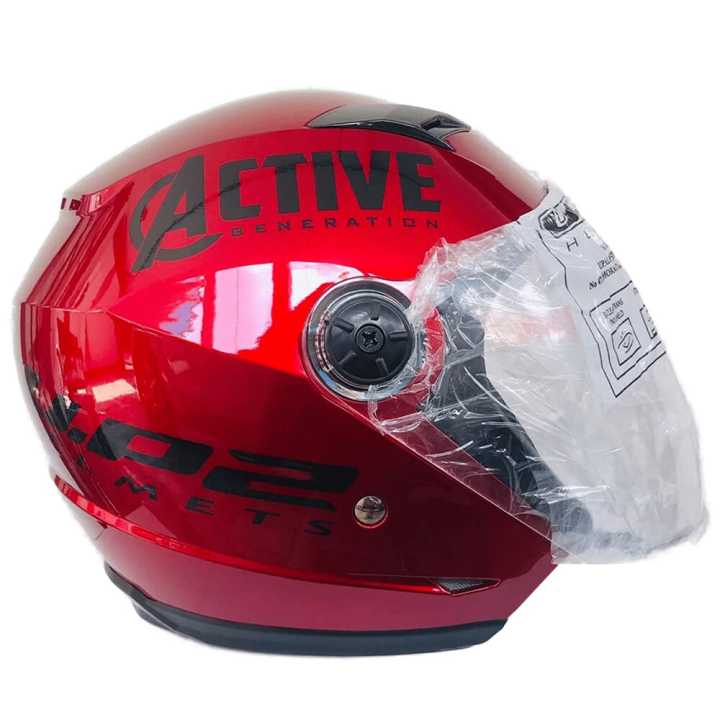 U.P. 2  Active Red Black  Motor Bike Helmet SLS Certified