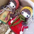 diy Material Package Crochet Knitting Yarn Doll Can Hold Big Doll Snowflake Girl Five-Strand Milk Cotton 45 cm High. 