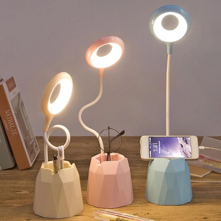 Ready Stock Portable USB Desk Lamp, Flexible Ring Desk Lamp, Reading Night Light In The Study Room, Eye Protection Lighting