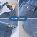 Denim Style Spring and Summer Men's New Shirt Coat Men's Casual Spring and Autumn Top Long Sleeve Denim Shirt Men's Thin. 