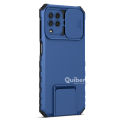 Quiberk for Samsung Galaxy M32 4G / A22 4G Phone Case Slide Camera Cover Kickstand Hard Shockproof Armor Back Casing. 