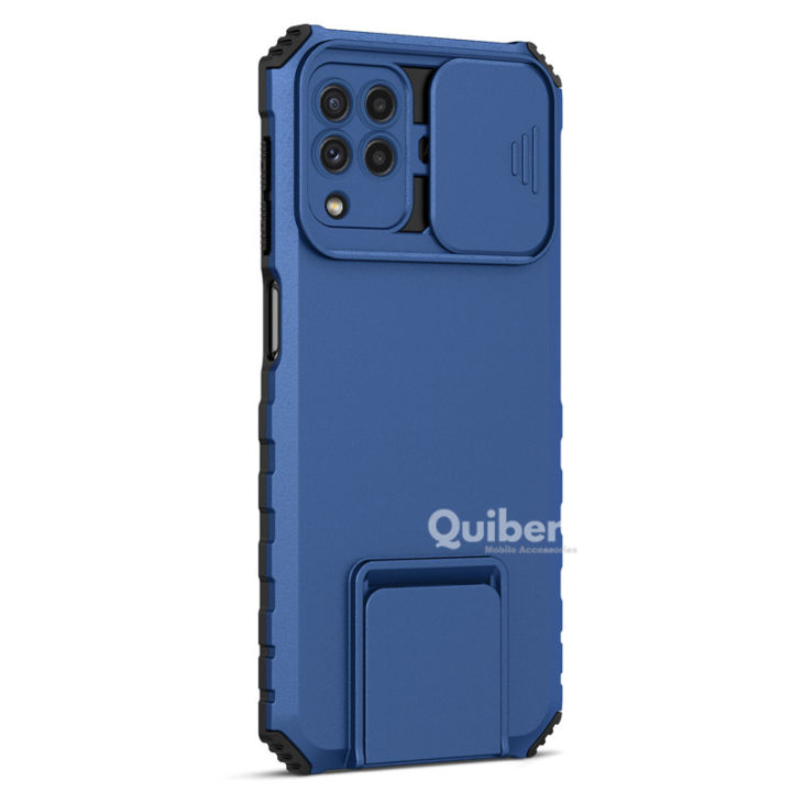 Quiberk%20for%20Samsung%20Galaxy%20M32%204G%20/%20A22%204G%20Phone%20Case%20Slide%20Camera%20Cover%20Kickstand%20Hard%20Shockproof%20Armor%20Back%20Casing%20-%20Image%206