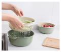 Kitchen Plastic Double Drain Basket Bowl Washing Basket Strainer Bowls Drainer Vegetable Cleaning Colander. 