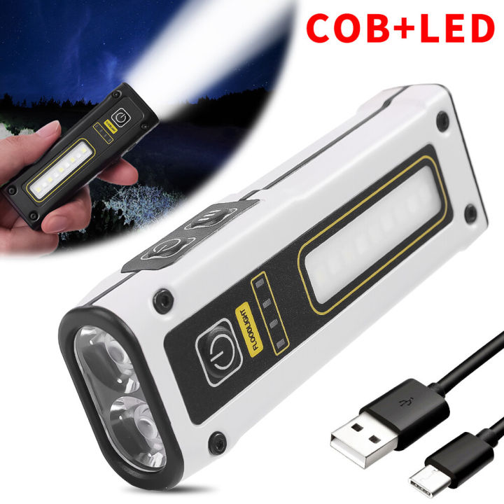 Mini Dual Light Source Flashlight TYPE-C Fast Charging Multi-function ...