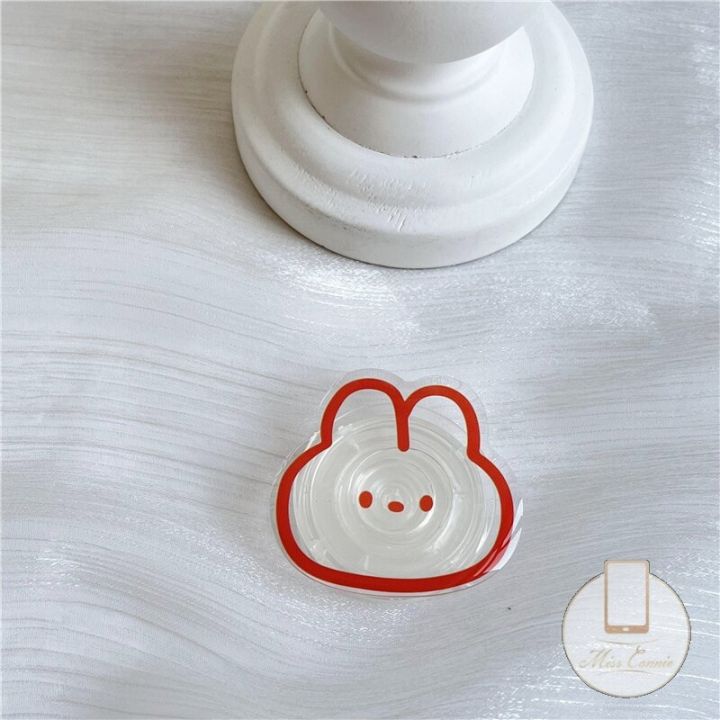 【ZOSR】MissConnie Cartoon Animal Transparent Expandable Grip Tok Universal Glossy Phone Holder Stand Finger Ring Flodable Phone Socket Griptok Holder