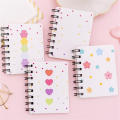 Cute Coil Notebook Miniature Size Portable Small Flower Design Loose-leaf Notepad Side Flip Student Stationery Mini Notebook for -taking Personal Journal School Supplies Office Stationery Gift Item. 
