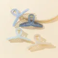 4pcs Jelly Colour Small Sequin Cross Grip Clip Temperament Acrylic Large 13cm Shark Clip Back Of Head Hair Grip. 