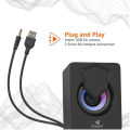 Kisonli L1030 Stereo 2.0 USB Powered Gaming Speaker | 3.5 mm Aux-in | Volume Control | RGB LED Lights | 2X3W | for PC, Laptop, Tablet. 