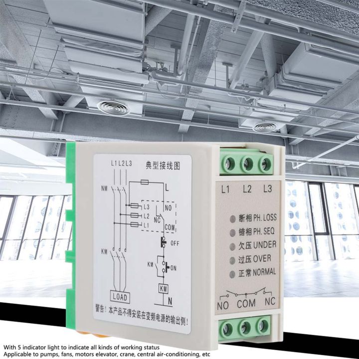 JVR-380 Phase Failure Loss Sequence Relay Electronic Protection Monito g Voltage Control Device Eletrical Equipments Supplies