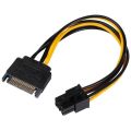 SATA 15 pin to 6 Pin Power Cable 3-Pack 15 pin SATA to 6 pin pci Express power Adapter cable - 8 Inch. 