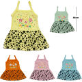 Dotted Floral 6-12 Months Girls Sleeveless Frock Printed Cotton Dresses. 