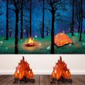 Hot Halloween Fake Flame Paper 3D Decorative Cardboard Fire Party Decoration Artificial Fire Flame Campfire Centerpiece. 