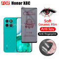 For Honor X8C Shockproof Phone Case Honor X8B X7C X7B X6B X8A X7A Casing With Magnetic Wireless Charging Sticker+Anti-Spy Privacy Ceramic film. 