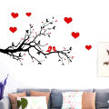 Red Heart Birds Tree Branch Wall decoration stickers room wallpaper bedroom nursery kids room Home decoration Wall Stickers. 