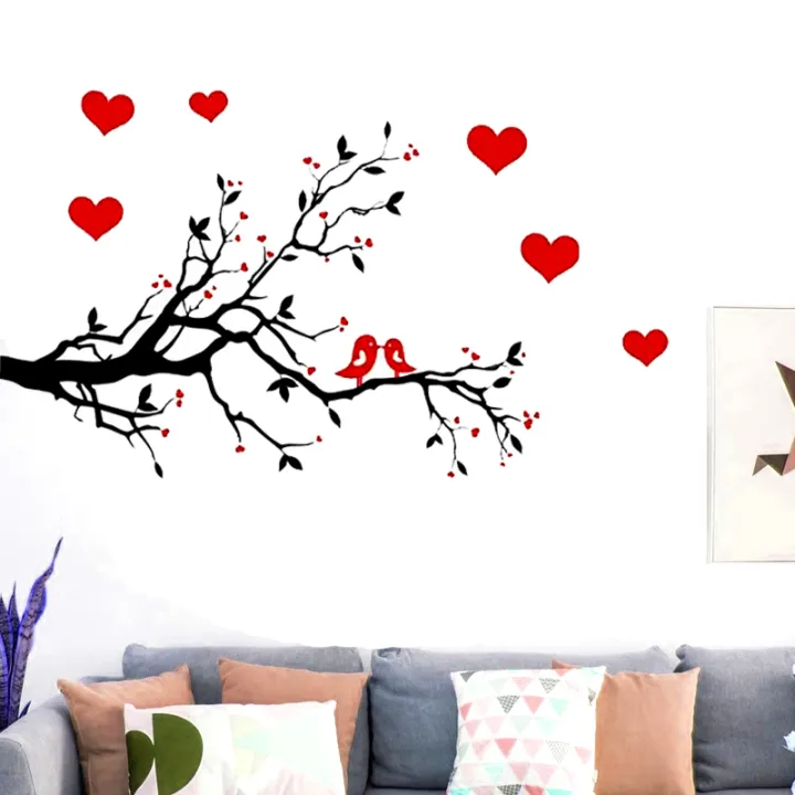 Red%20Heart%20Birds%20Tree%20Branch%20Wall%20decoration%20stickers%20room%20wallpaper%20bedroom%20nursery%20kids%20room%20Home%20decoration%20Wall%20Stickers%20-%20Image%206