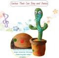 Dancing Cactus Talking Toy,Wriggle Singing Mimicking Cactus,Repeat What You Say,Sing,Dance,Recording,LED. 