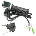 Bike Twist Throttle for Electric Bike Throttle 48V Gas Handle Throttle LCD Display Lock Key. 