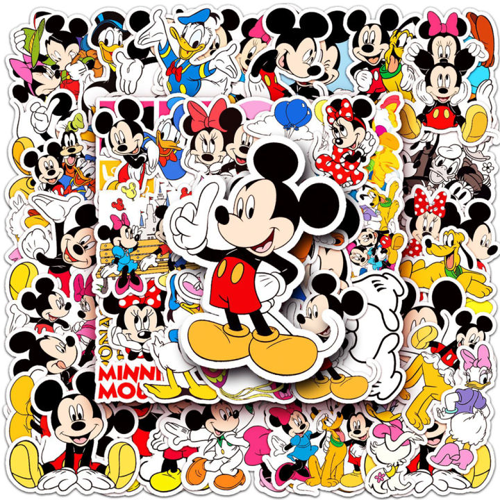 20/40pcs Mickey Mouse Stickers Disney Cartoon Stickers for Laptop Scrapbook Journal Kids Girls Boys Stickers