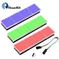Max7219 Red/blue/ Green Led Microcontroller 4 In 1 One Display With 5p Line Dot Matrix Module 5v For Arduino Diy Kit 8x8. 