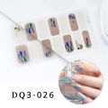 NEW 14 Pcs/Sheet Golden Pink Nail Polish Stickers Full Cover Stickers for Nails Glitter Decal for Manicure DIY Nail Strips for Women. 