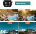 Vorix Phone Lens.3 in 1 Clip On 180 Degree Fish Eye Lens+0.65X Wide Angle+10X Macro Lens,Universal HD Camera Lens Kit. 