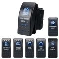 【Aux Lights】 12V 24V 4x4 Boat Caravan Rocker Switches Waterproof Rocker Switch Blue LED Light Off-Road Aux Roof Led Reverse Light. 