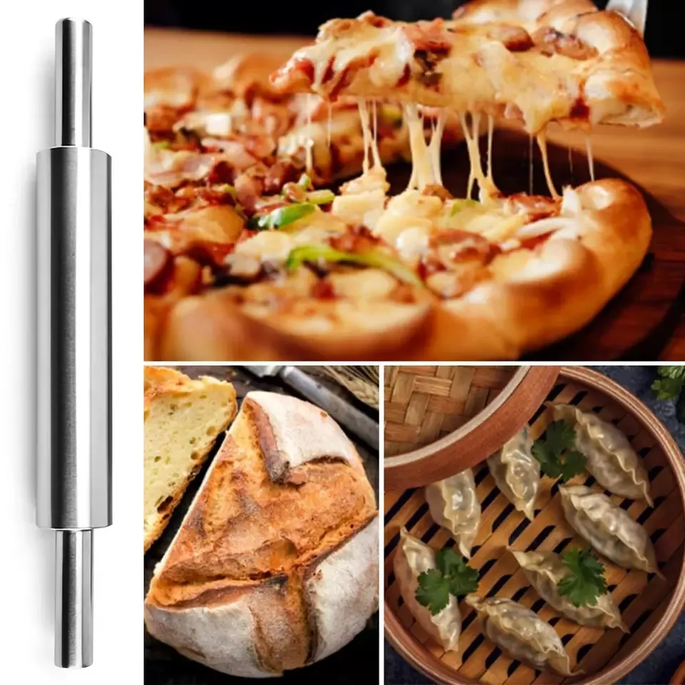 Stainless Steel Rolling Pin - Multi-functional Baking Tool For Pizza & Pastries