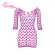 Muses Mall Lady Summer Beach Dress Hollow Out Beach Cover-up Dress Slim Fit V Neck Backless See-through Bikini Mini Dress Women Swim Cover-up. 