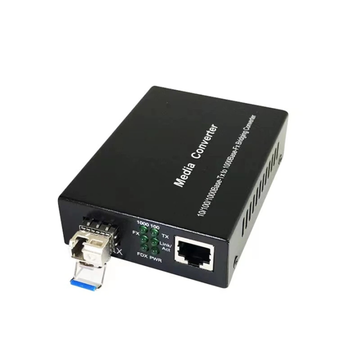 Gigabit SFP to RJ45 Fiber Media Converter 10/100/1000M LC Single Mode ...