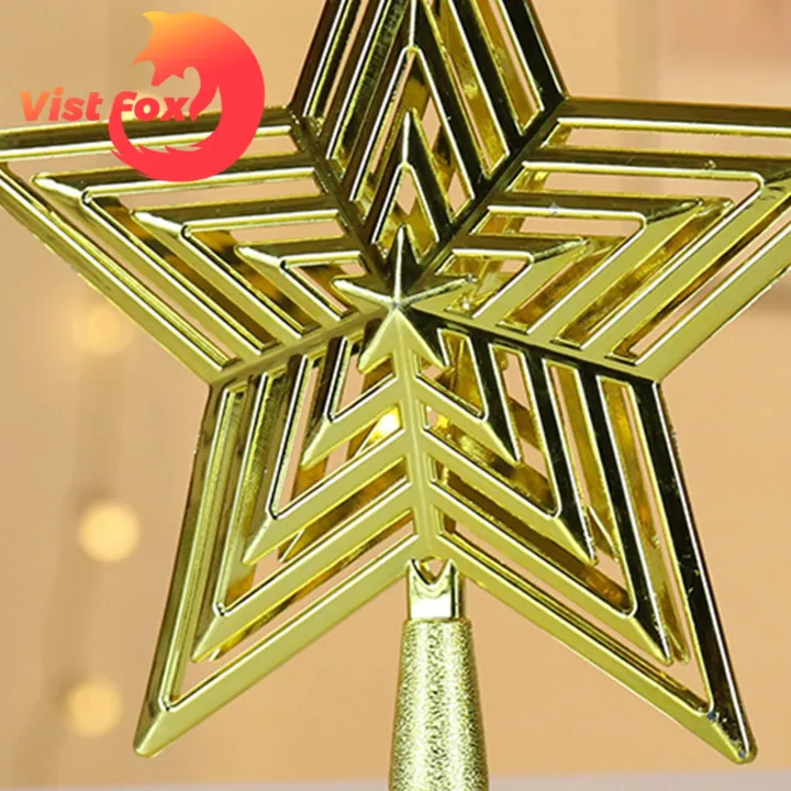 Vist%20Fox%20Pentagram%20Ornament%20Plastic%20Christmas%20Tree%20Top%20Star%20Ornaments%20-%20Image%203