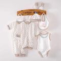8 Pcs/Set Newborn Kids Baby clothes Clothing Outfits Unisex Tops + Pants children cotton gift bib. 