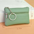 Solid Color Women's PU Leather Coin Purses Women's Pocket Wallets Key Holder Case Mini Pouch Zipper Small Card Wallet. 