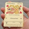 pokemon cards golden Pokemon Pikachu Metal Card Cute Squirtle Bulbasaur Anime Game Battle Collection Cards Golden Iron Cards Birthday Gift Kids ToysParty Games Crafts. 