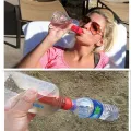 550ML Outdoor Multifunctional PE Carbon Filter Water Bottle Hydration Filtered Drinking Bottle - Red (red). 