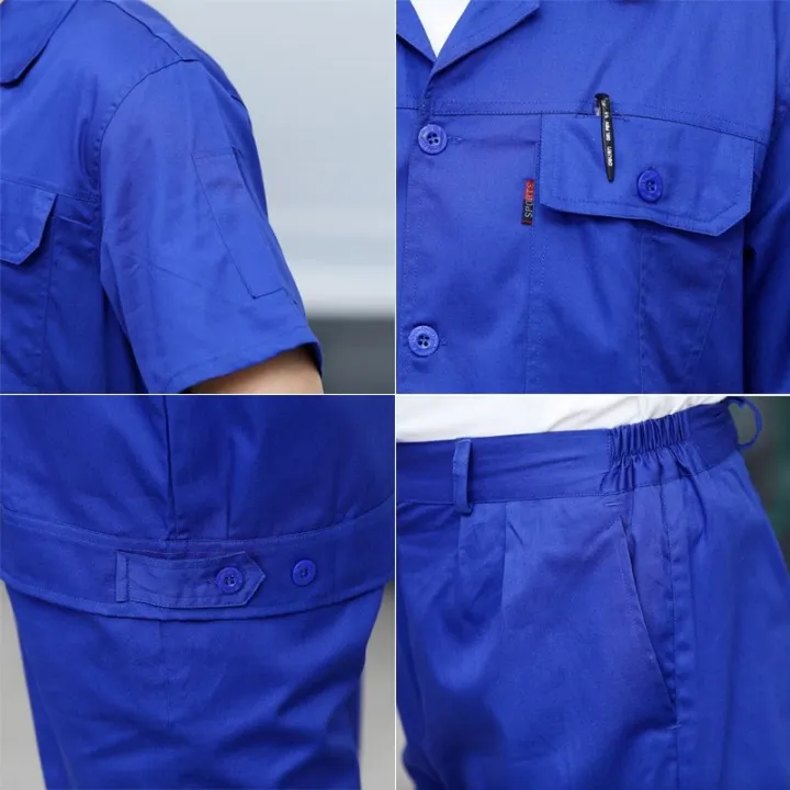 Summer%20Work%20Clothes%20Outfit%20Top%20Men's%20and%20Women's%20Long%20Short%20Sleeve%20Thin%20Breathable%20Sweat%20Absorbing%20Wear-Resistant%20Labor%20Protective%20Clothing%20Factory%20Garage%20Work%20Suit%20-%20Image%207