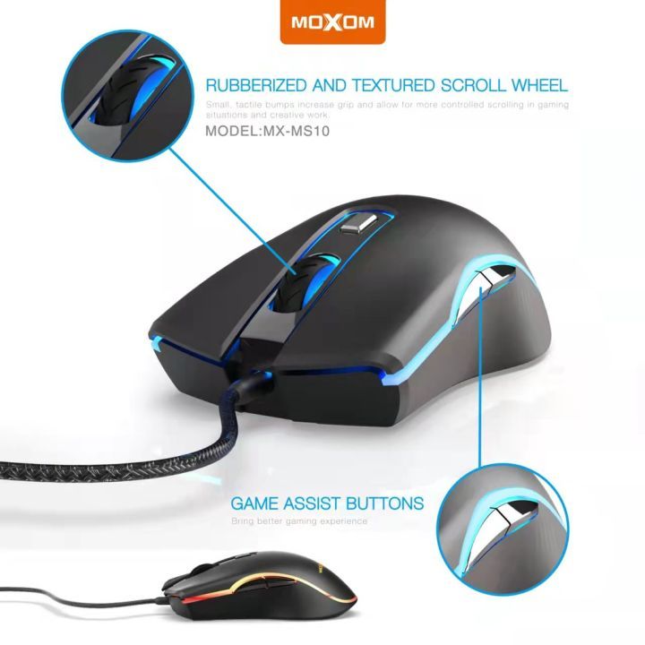Mouse%20MOXOM%20MX-MS10%20Razor%20LED%20Gaming%20Wired%20Mouse%20High%20DPI%20Optical%20Sensor%20Classing%20Gaming%20Mouse%20Ergonomic%20Design%20Wired%20Mice%20-%20Image%203
