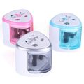 Manual Electronic Auto Pencil Sharpener Two Double Holes Switch For 6-12mm Pencils Color Pencil Cute School Supplies Sharpener. 