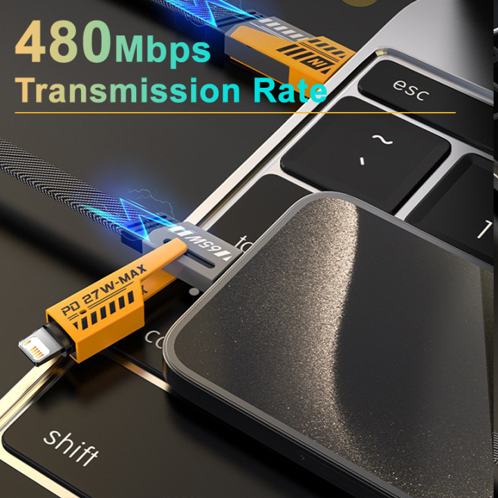 Pd%2065w%20Usb%20Tpyec%20Fast%20Charging%20Cable%20Nylon%20Braided%20Cord%204-in-1%20For%20iPhone%20IPad%20MacBook%20Samsung%20Xiaomi%20One%20Plus%201m%201.5m%202m%20Data%20c%20-%20Image%204